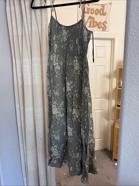 Forever 21 Olive Green Floral Maxi Dress